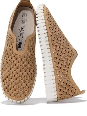Project Cloud Tan Laser-Cut Slip-On Sneakers